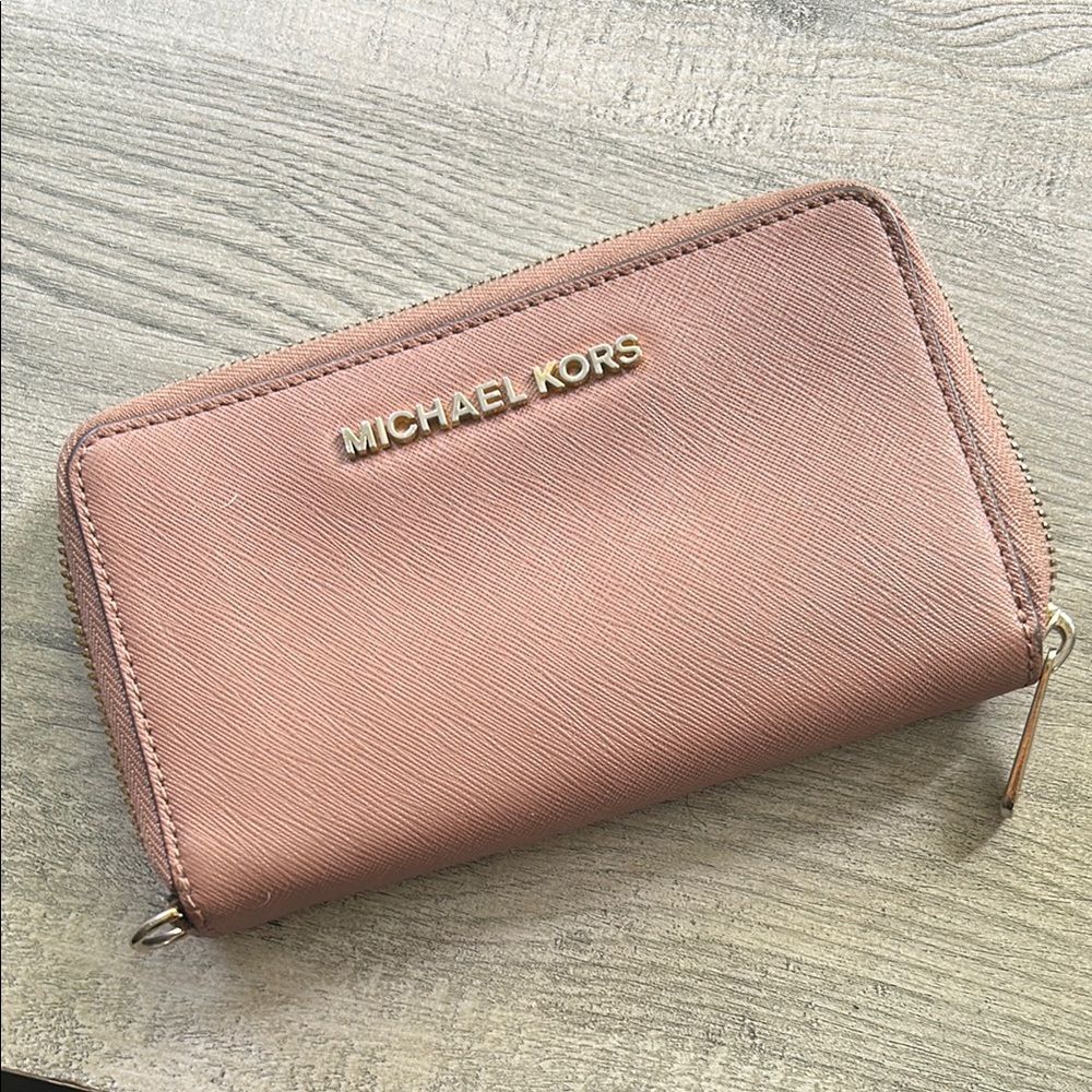 Michael Kors Pink Saffiano Leather Wallet